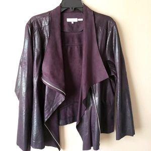 Ladies real leather zip jacket